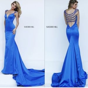 NWT blue Sherri hill size 10